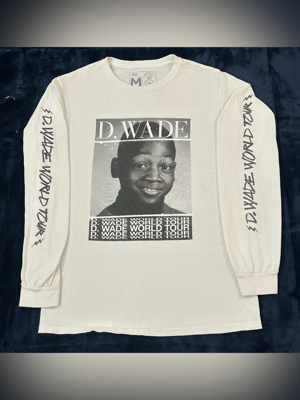 Dwayne Wade One Last Dance D.Wade World Tour White Longsleeve Tee Shirt Men’s M